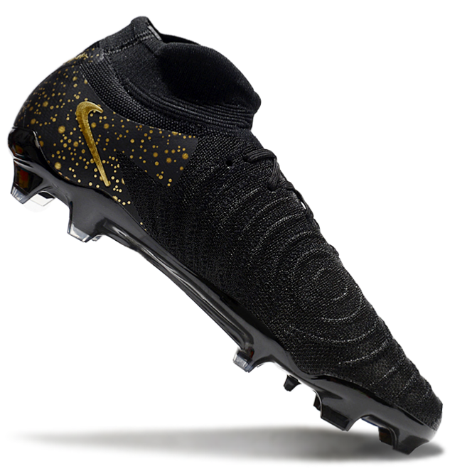 Phantom Luna Elite NU Super A Men's Full Knit Waterproof FG Soccer Shoes - Black/Gold