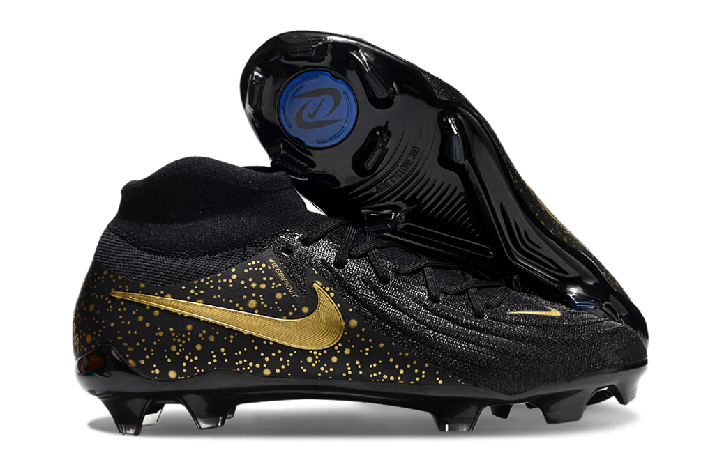 Phantom Luna Elite NU Super A Men's Full Knit Waterproof FG Soccer Shoes - Black/Gold