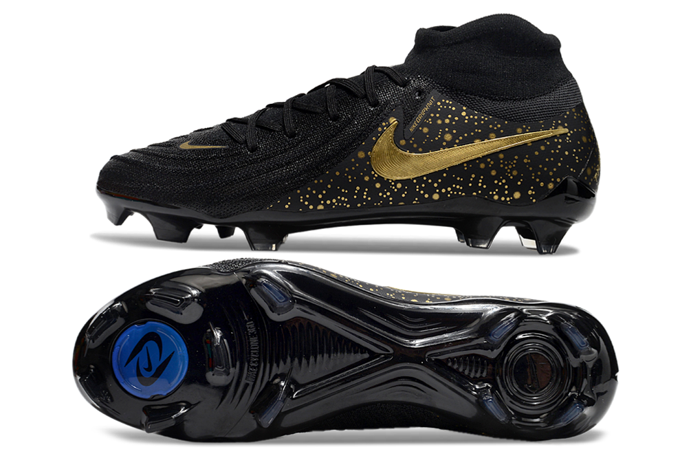 Phantom Luna Elite NU Super A Men's Full Knit Waterproof FG Soccer Shoes - Black/Gold