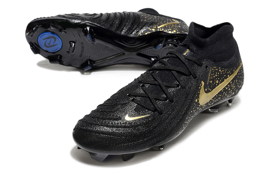 Phantom Luna Elite NU Super A Men's Full Knit Waterproof FG Soccer Shoes - Black/Gold