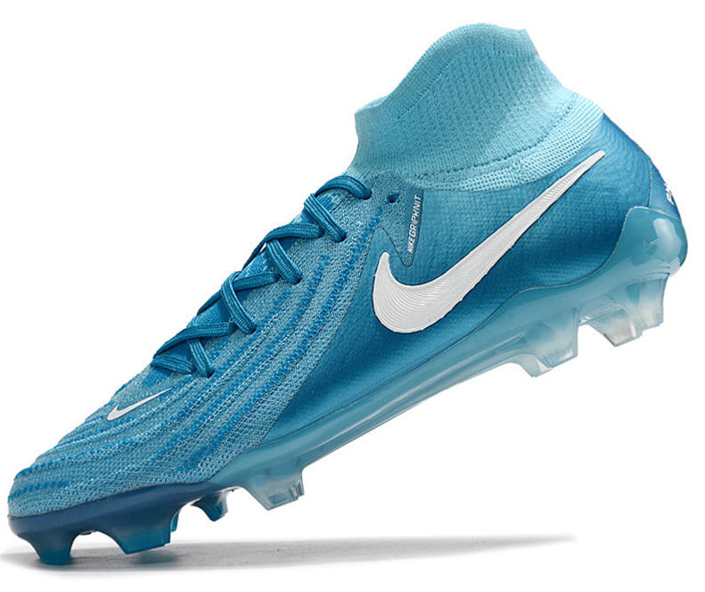 Phantom Luna Elite NU Super A Men's Full Knit Waterproof FG Soccer Shoes - Blue Fury/White