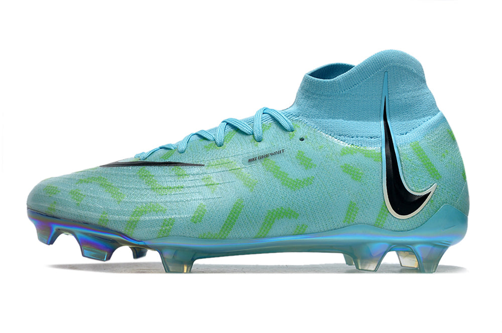 Phantom Luna Elite NU Super A Men's Full Knit Waterproof FG Soccer Shoes - Blue/Green/Black