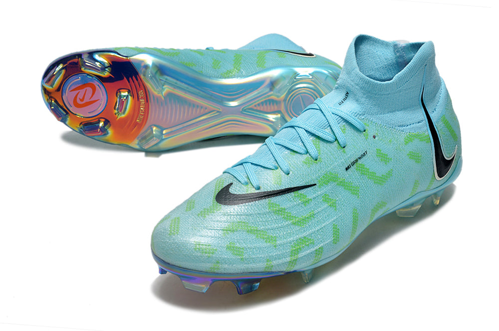 Phantom Luna Elite NU Super A Men's Full Knit Waterproof FG Soccer Shoes - Blue/Green/Black