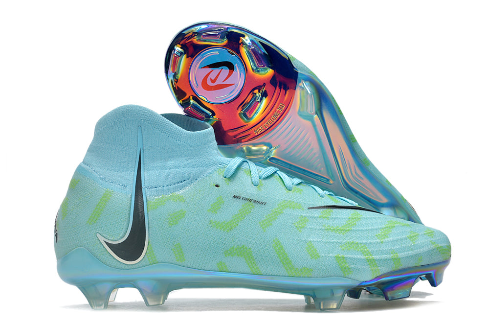 Phantom Luna Elite NU Super A Men's Full Knit Waterproof FG Soccer Shoes - Blue/Green/Black