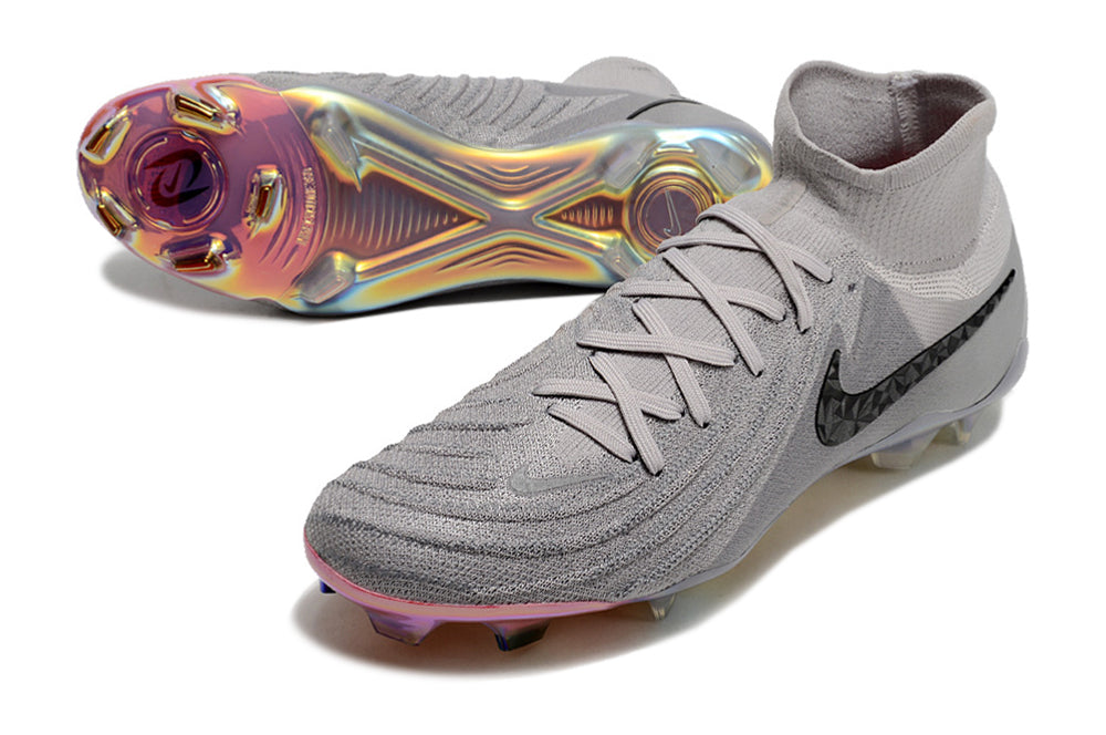 Phantom Luna Elite NU Super A Men's Full Knit Waterproof FG Soccer Shoes - Gray/Black