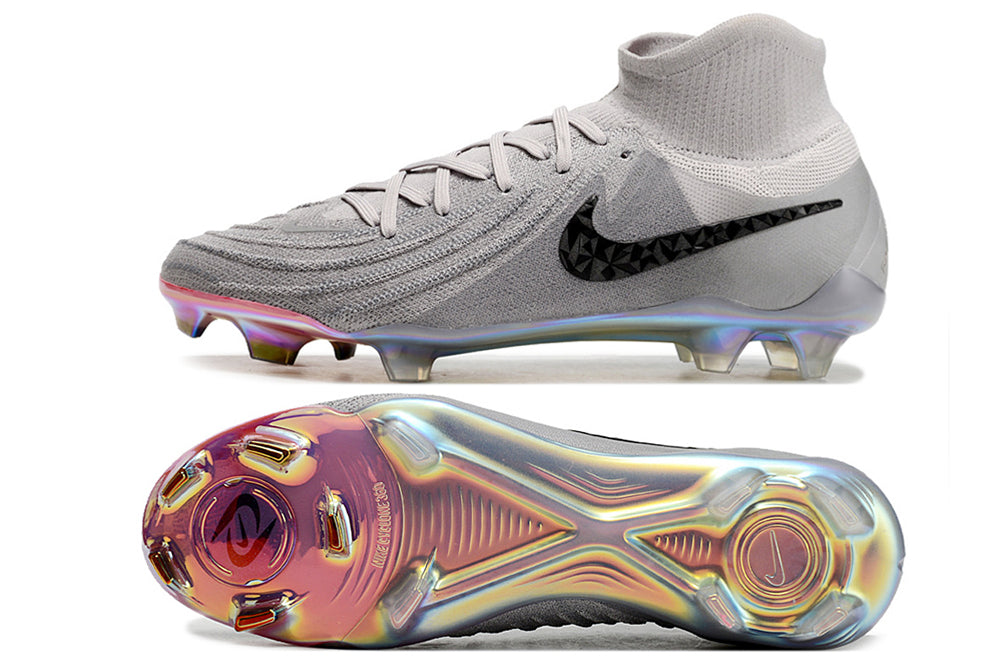 Phantom Luna Elite NU Super A Men's Full Knit Waterproof FG Soccer Shoes - Gray/Black