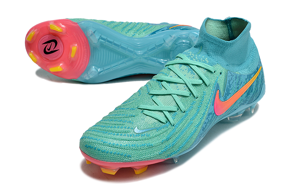 Phantom Luna Elite NU Super A Men's Full Knit Waterproof FG Soccer Shoes - Green/Blue/Pink