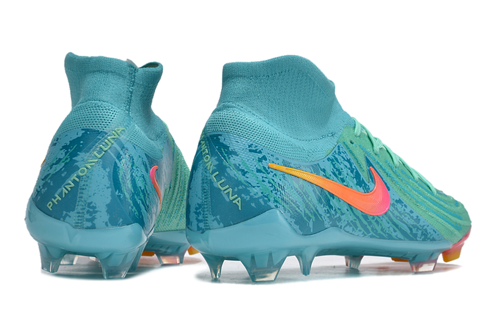 Phantom Luna Elite NU Super A Men's Full Knit Waterproof FG Soccer Shoes - Green/Blue/Pink