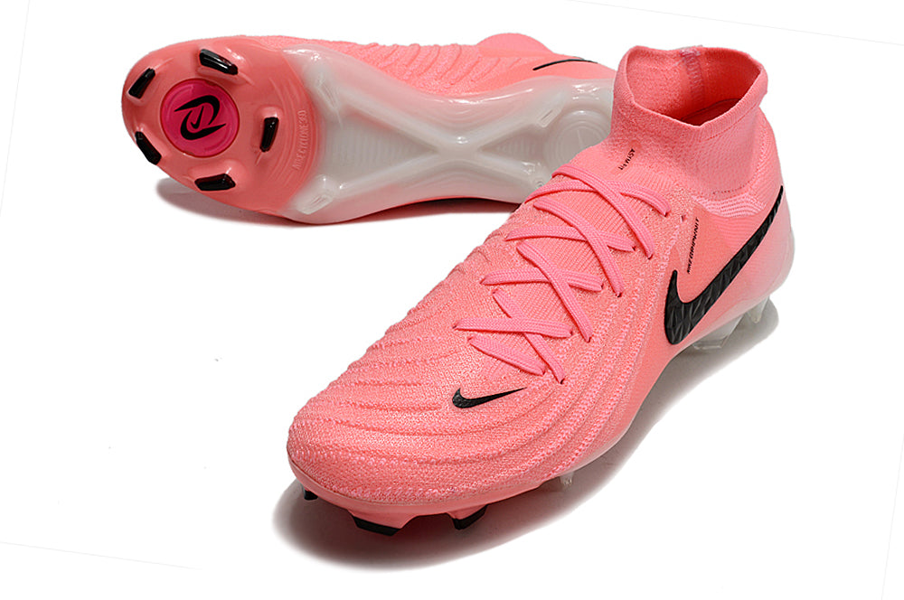 Phantom Luna Elite NU Super A Men's Full Knit Waterproof FG Soccer Shoes - Light Pink/Black