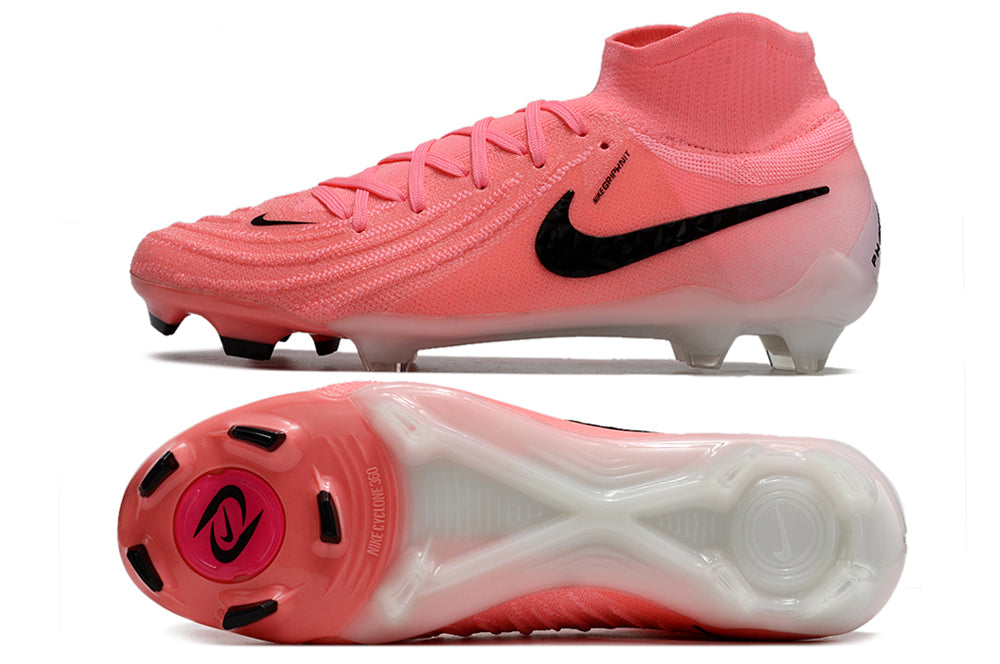 Phantom Luna Elite NU Super A Men's Full Knit Waterproof FG Soccer Shoes - Light Pink/Black