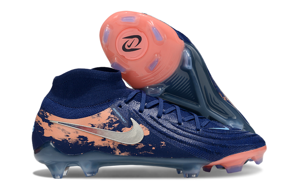 Phantom Luna Elite NU Super A Men's Full Knit Waterproof FG Soccer Shoes - Navy Blue/Beige