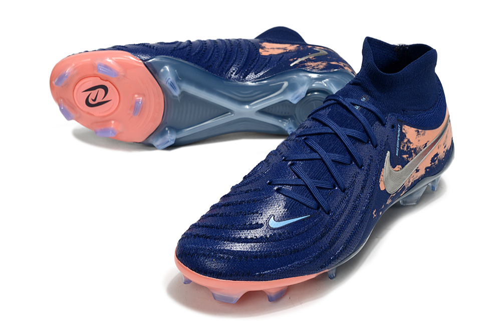 Phantom Luna Elite NU Super A Men's Full Knit Waterproof FG Soccer Shoes - Navy Blue/Beige