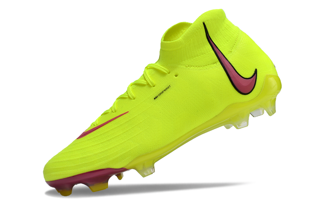 Phantom Luna Elite NU Super A Men's Full Knit Waterproof FG Soccer Shoes - Neon Yellow/Pink