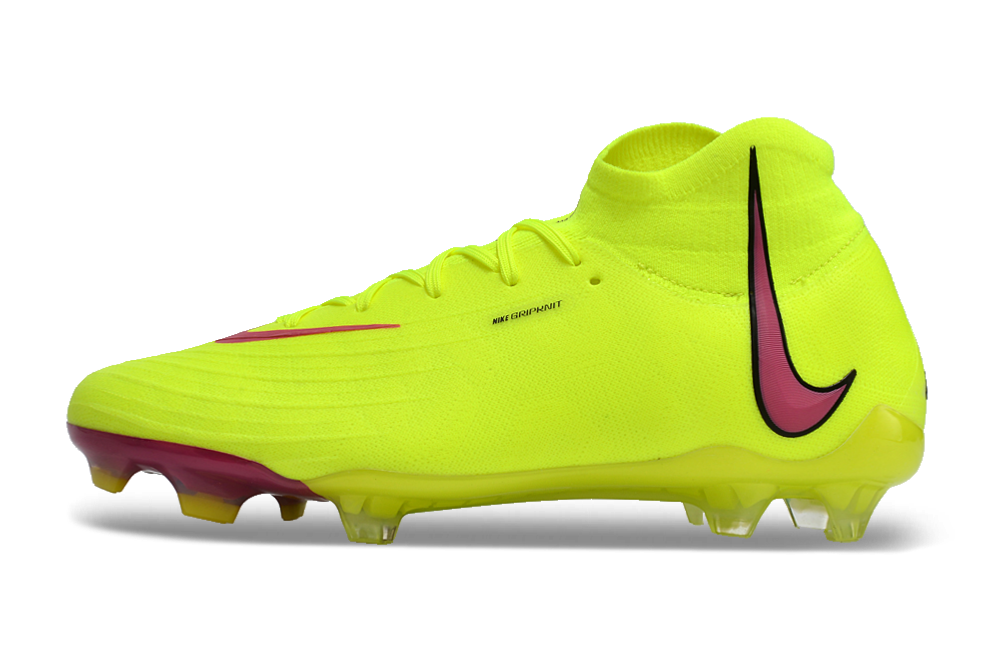 Phantom Luna Elite NU Super A Men's Full Knit Waterproof FG Soccer Shoes - Neon Yellow/Pink