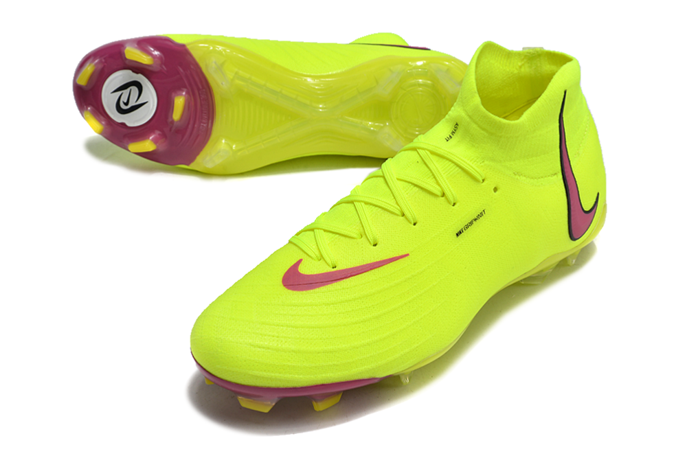 Phantom Luna Elite NU Super A Men's Full Knit Waterproof FG Soccer Shoes - Neon Yellow/Pink