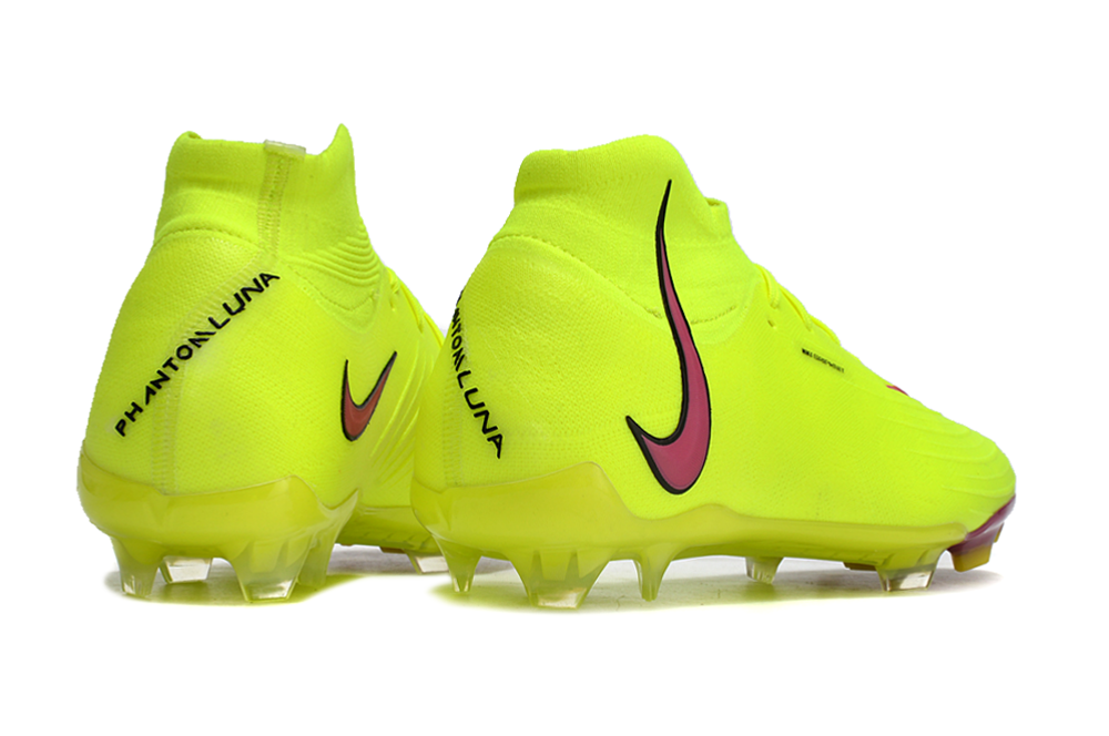 Phantom Luna Elite NU Super A Men's Full Knit Waterproof FG Soccer Shoes - Neon Yellow/Pink