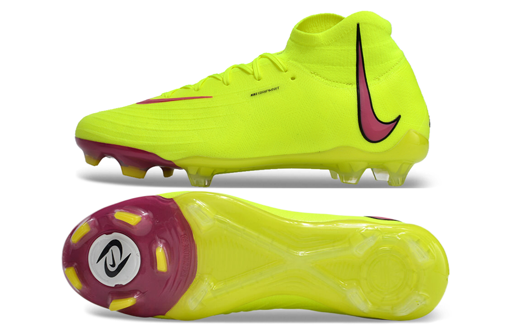 Phantom Luna Elite NU Super A Men's Full Knit Waterproof FG Soccer Shoes - Neon Yellow/Pink