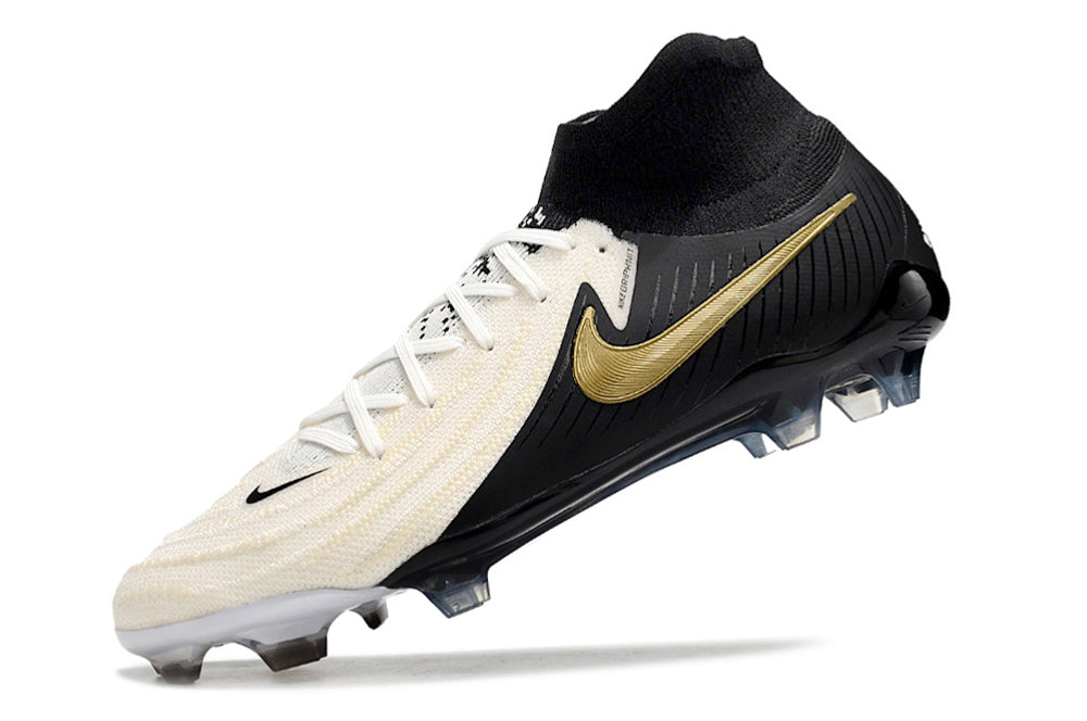 Phantom Luna Elite NU Super A Men's Full Knit Waterproof FG Soccer Shoes - Off White/Black/Gold