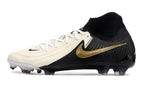 Phantom Luna Elite NU Super A Men's Full Knit Waterproof FG Soccer Shoes - Off White/Black/Gold