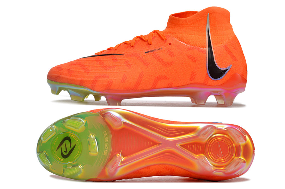 Phantom Luna Elite NU Super A Men's Full Knit Waterproof FG Soccer Shoes - Orange/Black/Green