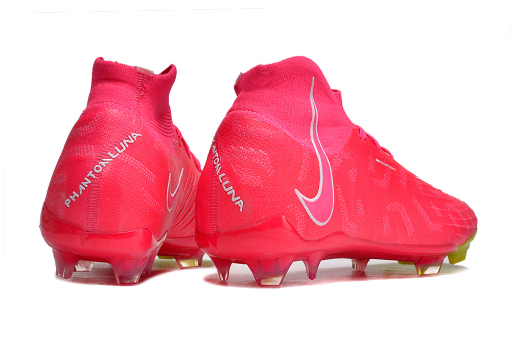 Phantom Luna Elite NU Super A Men's Full Knit Waterproof FG Soccer Shoes - Pink Blast/Volt/White