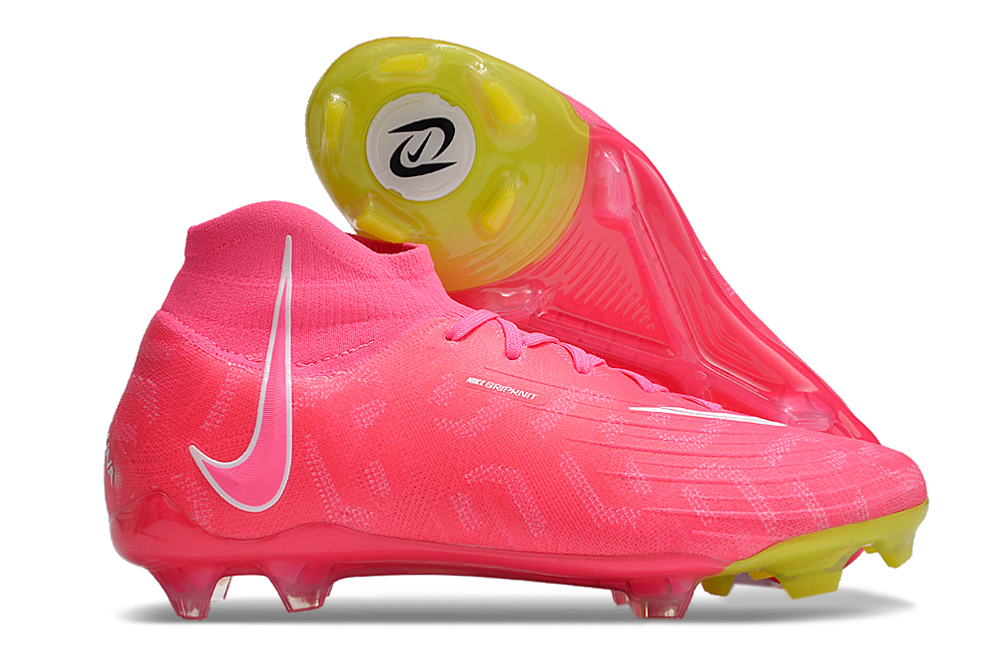 Phantom Luna Elite NU Super A Men's Full Knit Waterproof FG Soccer Shoes - Pink Blast/Volt/White