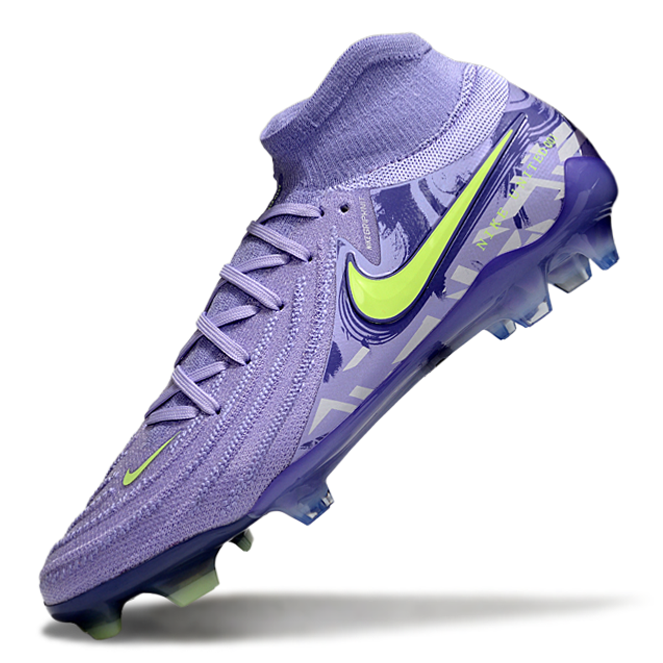 Phantom Luna Elite NU Super A Men's Full Knit Waterproof FG Soccer Shoes - Purple Agate/Barely Volt