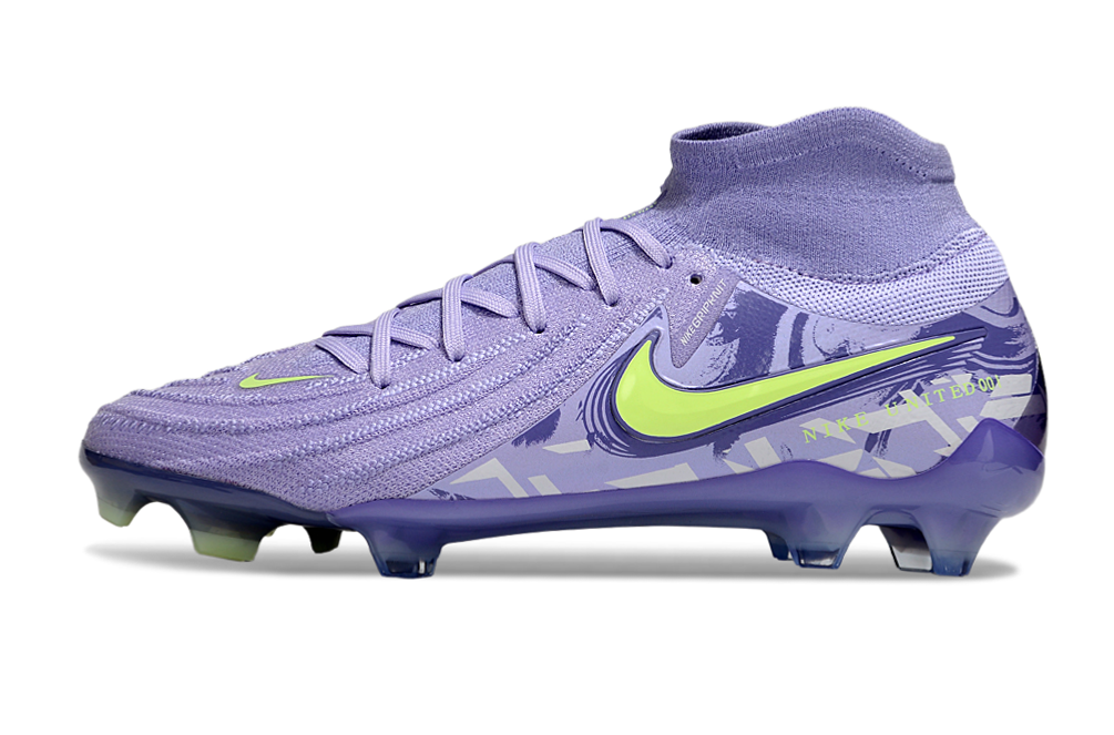 Phantom Luna Elite NU Super A Men's Full Knit Waterproof FG Soccer Shoes - Purple Agate/Barely Volt