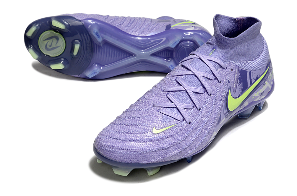 Phantom Luna Elite NU Super A Men's Full Knit Waterproof FG Soccer Shoes - Purple Agate/Barely Volt