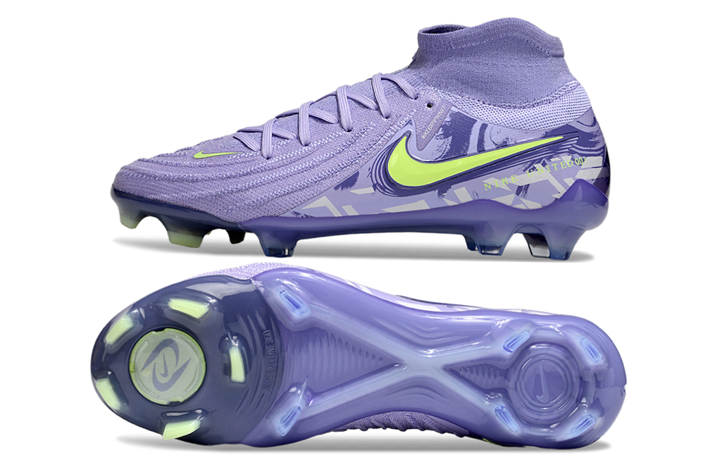 Phantom Luna Elite NU Super A Men's Full Knit Waterproof FG Soccer Shoes - Purple Agate/Barely Volt