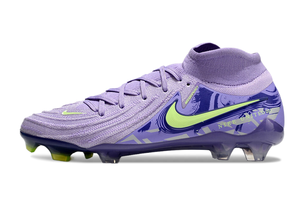 Phantom Luna Elite NU Super A Men's Full Knit Waterproof FG Soccer Shoes - Purple Agate/Green