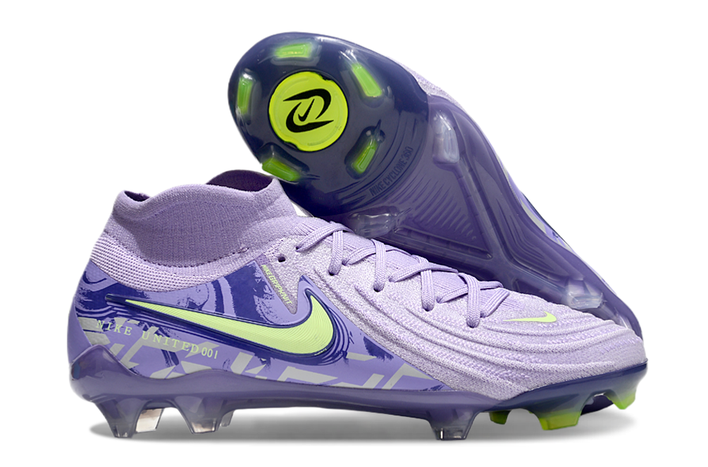Phantom Luna Elite NU Super A Men's Full Knit Waterproof FG Soccer Shoes - Purple Agate/Green
