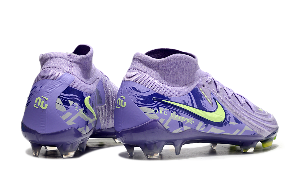 Phantom Luna Elite NU Super A Men's Full Knit Waterproof FG Soccer Shoes - Purple Agate/Green