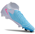 Phantom Luna Elite NU Super A Men's Full Knit Waterproof FG Soccer Shoes - Sky Blue/White/Red