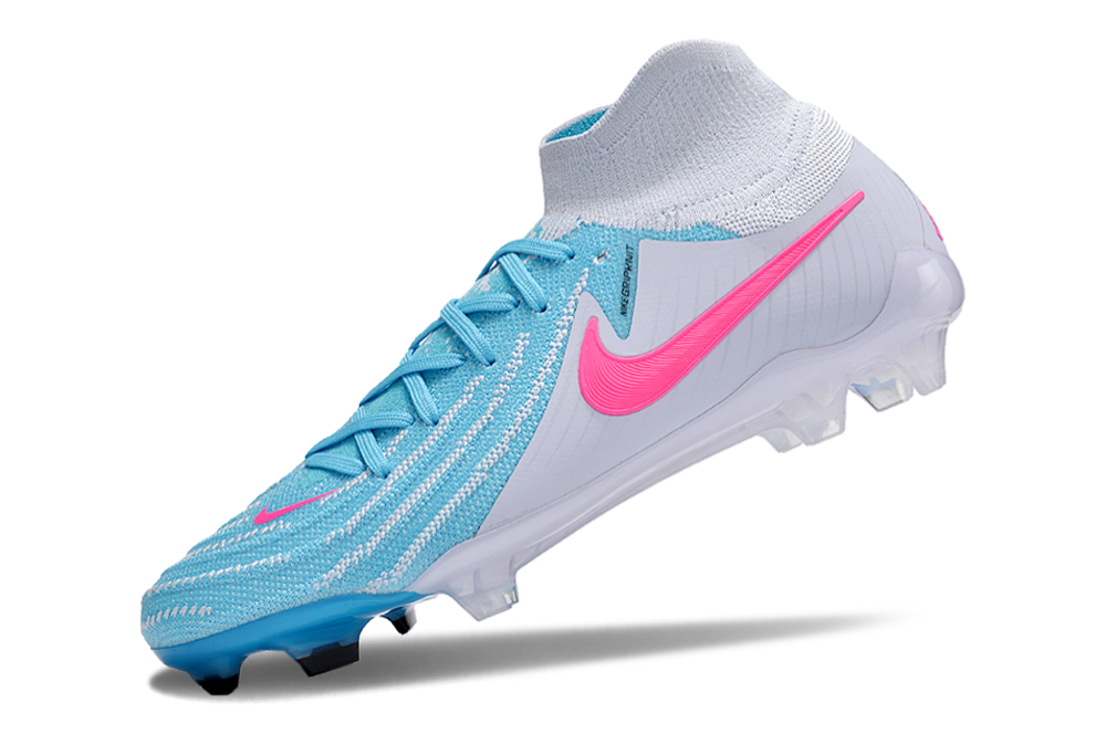 Phantom Luna Elite NU Super A Men's Full Knit Waterproof FG Soccer Shoes - Sky Blue/White/Red