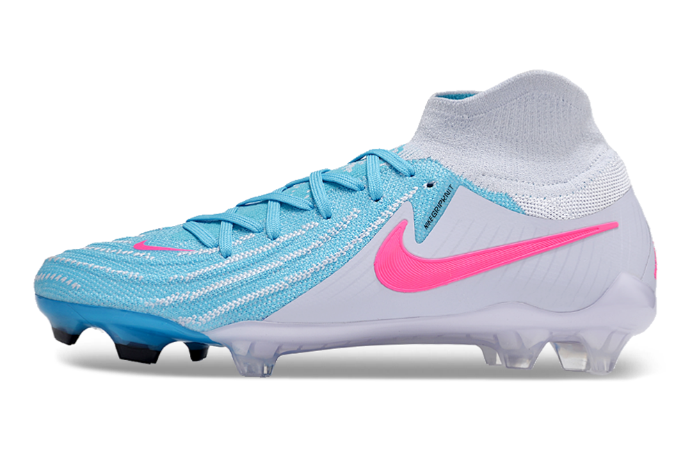 Phantom Luna Elite NU Super A Men's Full Knit Waterproof FG Soccer Shoes - Sky Blue/White/Red
