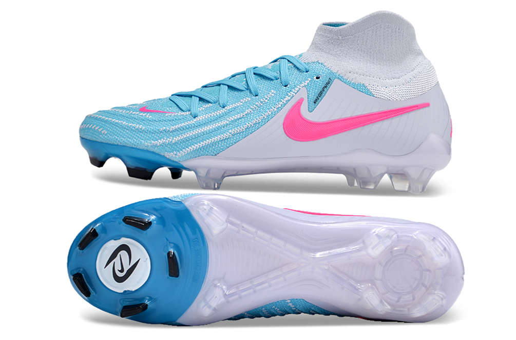 Phantom Luna Elite NU Super A Men's Full Knit Waterproof FG Soccer Shoes - Sky Blue/White/Red