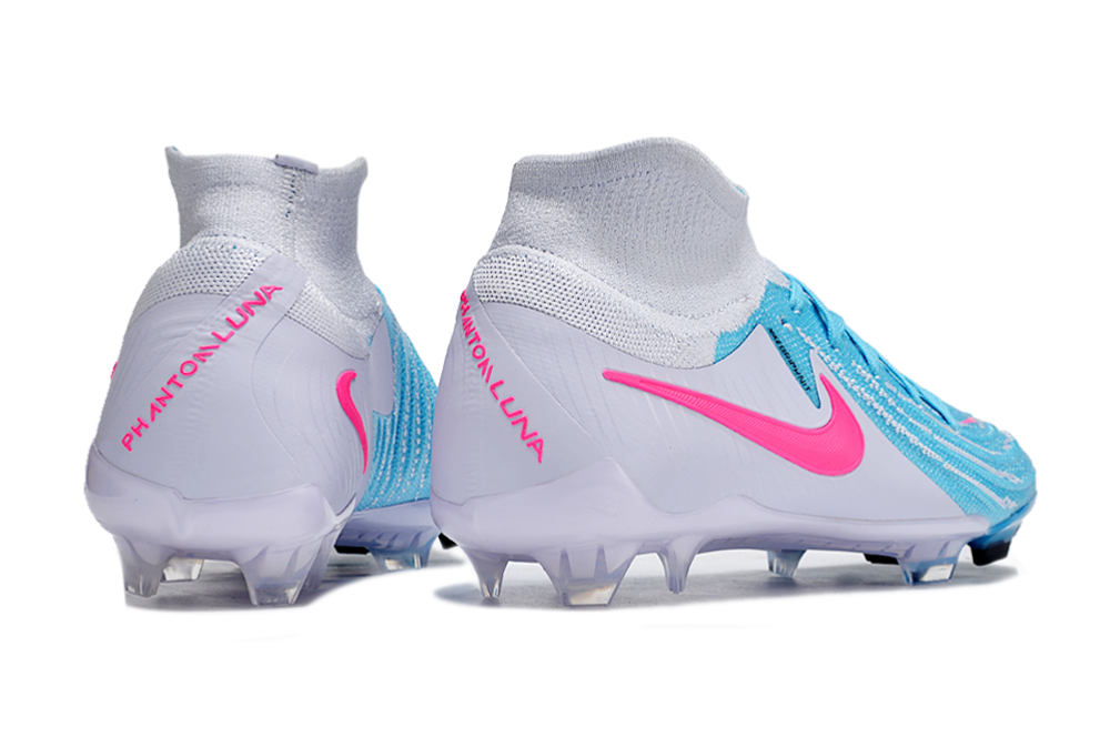 Phantom Luna Elite NU Super A Men's Full Knit Waterproof FG Soccer Shoes - Sky Blue/White/Red