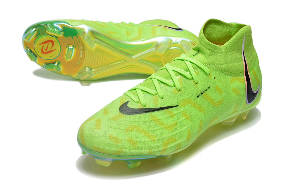 Phantom Luna Elite NU Super A Men's Full Knit Waterproof FG Soccer Shoes - Volt Green/Black