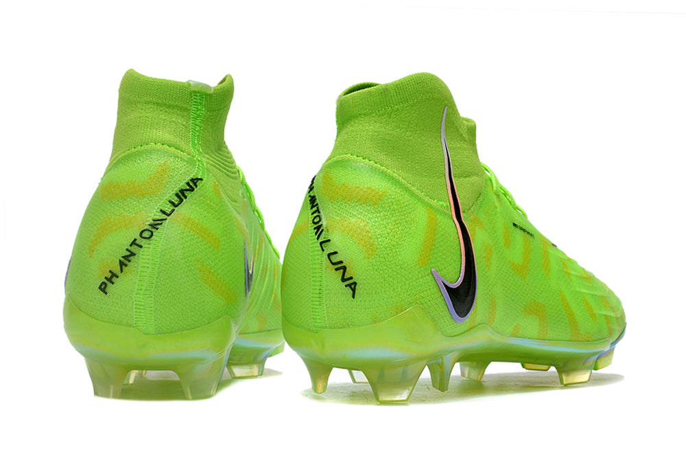 Phantom Luna Elite NU Super A Men's Full Knit Waterproof FG Soccer Shoes - Volt Green/Black