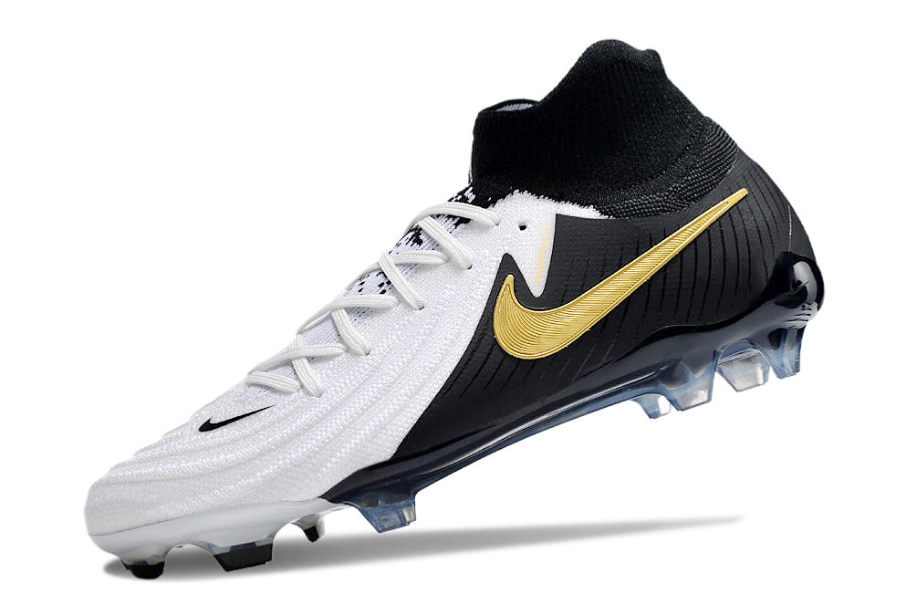 Phantom Luna Elite NU Super A Men's Full Knit Waterproof FG Soccer Shoes - White/Black/Gold