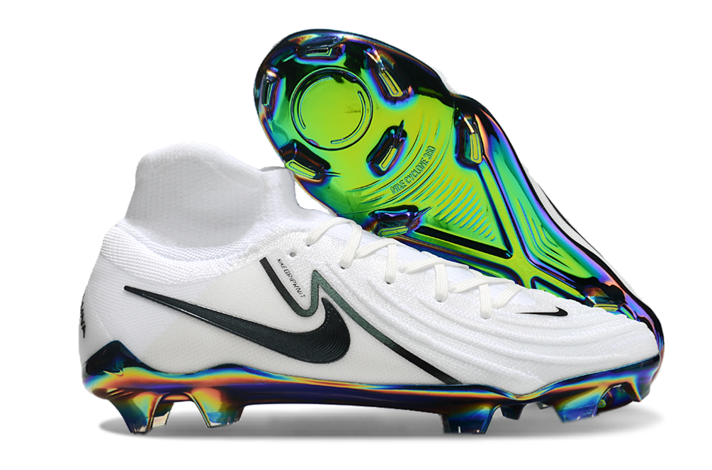 Phantom Luna Elite NU Super A Men's Full Knit Waterproof FG Soccer Shoes - White/Black/Green