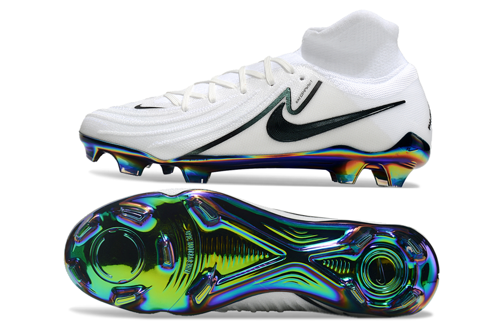 Phantom Luna Elite NU Super A Men's Full Knit Waterproof FG Soccer Shoes - White/Black/Green