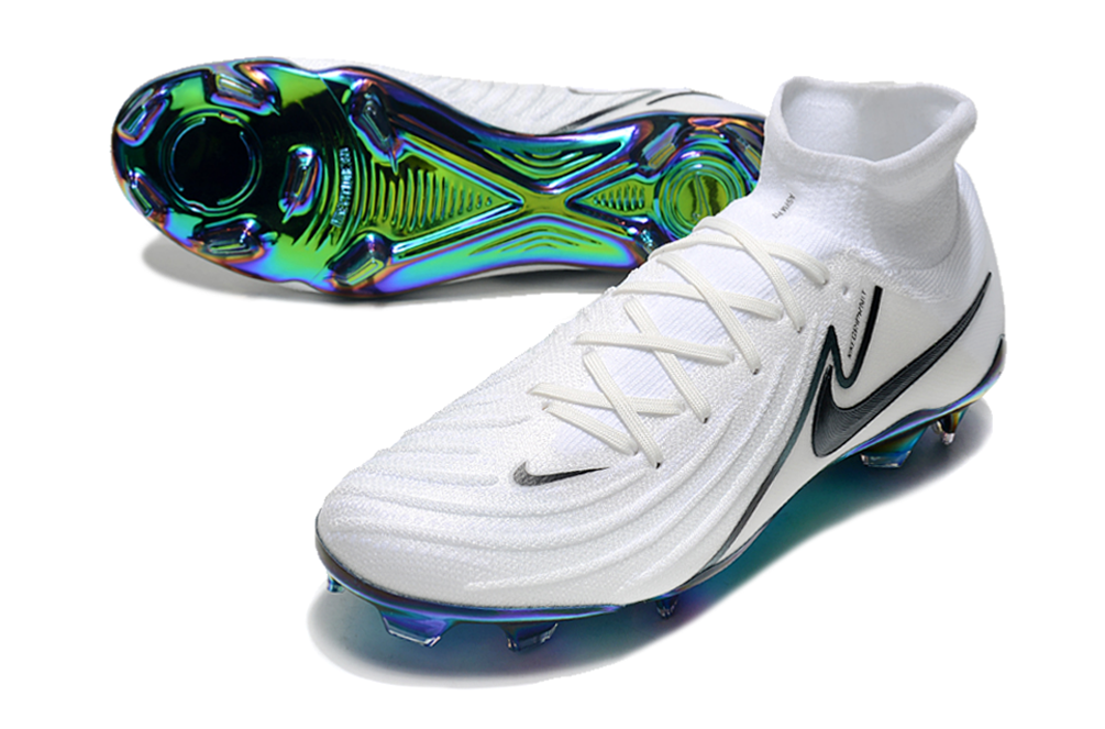 Phantom Luna Elite NU Super A Men's Full Knit Waterproof FG Soccer Shoes - White/Black/Green