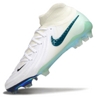 Phantom Luna Elite NU Super A Men's Full Knit Waterproof FG Soccer Shoes - White/Blue/Green
