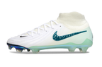 Phantom Luna Elite NU Super A Men's Full Knit Waterproof FG Soccer Shoes - White/Blue/Green