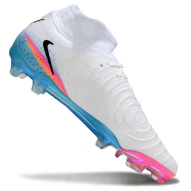 Phantom Luna Elite NU Super A Men's Full Knit Waterproof FG Soccer Shoes - White/Blue/Red/Black