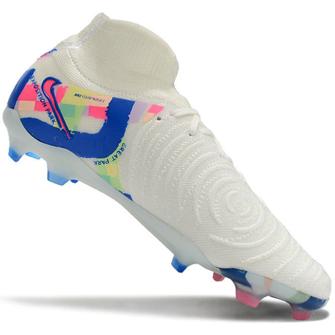 Phantom Luna Elite NU Super A Men's Full Knit Waterproof FG Soccer Shoes - White/Blue/Red/Yellow