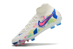 Phantom Luna Elite NU Super A Men's Full Knit Waterproof FG Soccer Shoes - White/Blue/Red/Yellow