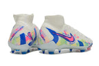 Phantom Luna Elite NU Super A Men's Full Knit Waterproof FG Soccer Shoes - White/Blue/Red/Yellow